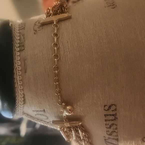 Vintage Multi Row Coins Chains Necklace Gold Tone Adjustable Length - Picture 3 of 6